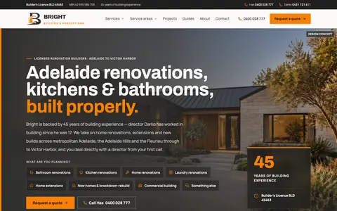 Homepage of Bright Building & Renovations