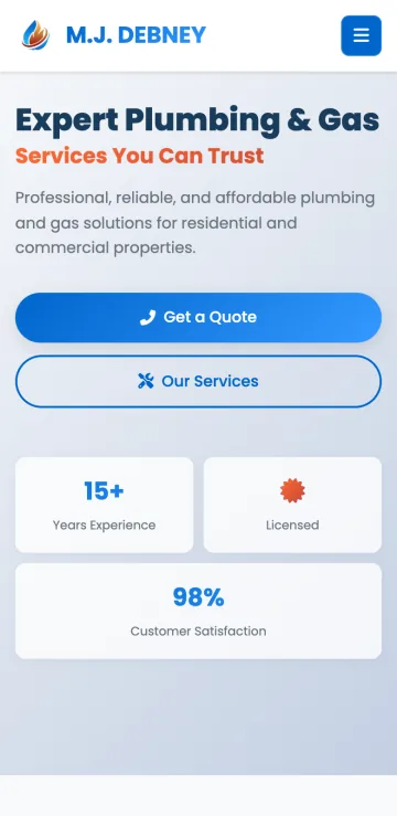 The same website on a phone