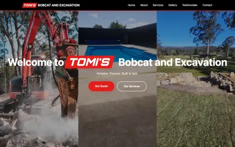 Homepage of Tomi's Bobcat and Excavation